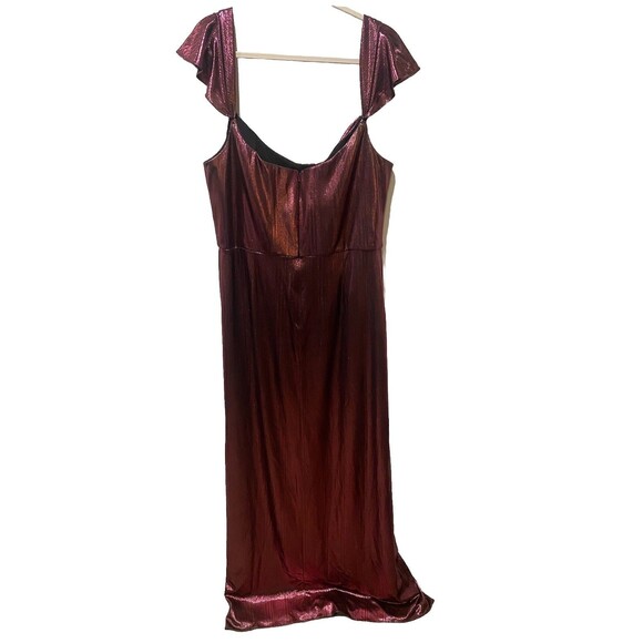 Marchesa Notte Metallic Lame Draped Gown Maxi Dress Women's Size 16 NWOT - Picture 11 of 11